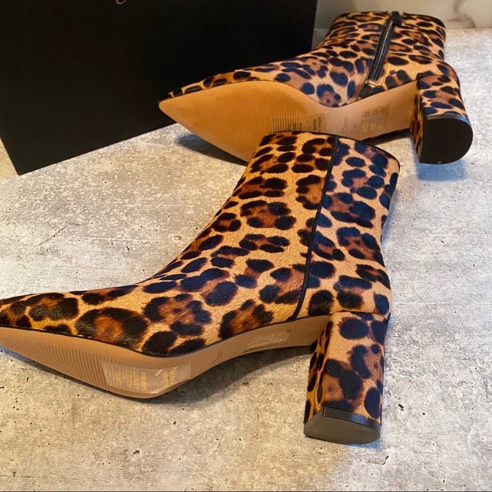 J Crew Calf Hair Pointed Toe Leopard Booties 8 - Picture 8 of 8